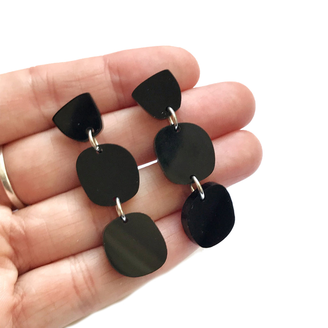 Trio Earrings in Black